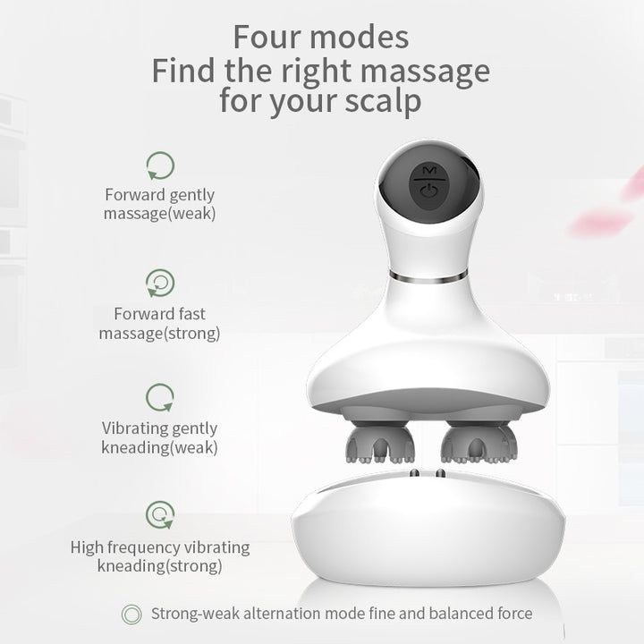 Premium Electric Cordless Scalp Massager for Hair Growth, Deep Clean, and Stress Relief – Rechargeable, Waterproof, 4 Modes,