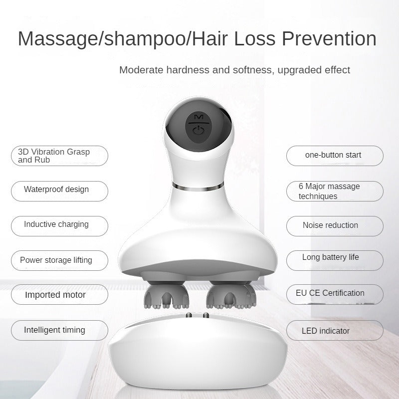 Premium Electric Cordless Scalp Massager for Hair Growth, Deep Clean, and Stress Relief – Rechargeable, Waterproof, 4 Modes,