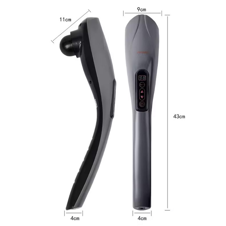 Premium Infrared Electric Handheld Massager with Heat - Full Body Percussion Massage Stick for Neck, Back, and Waist Relief, 