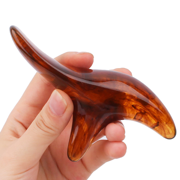 Premium Amber Resin Gua Sha Scraping Tool for Foot Massage and Relaxation, Antibacterial Beeswax Material, Ergonomic Handle,