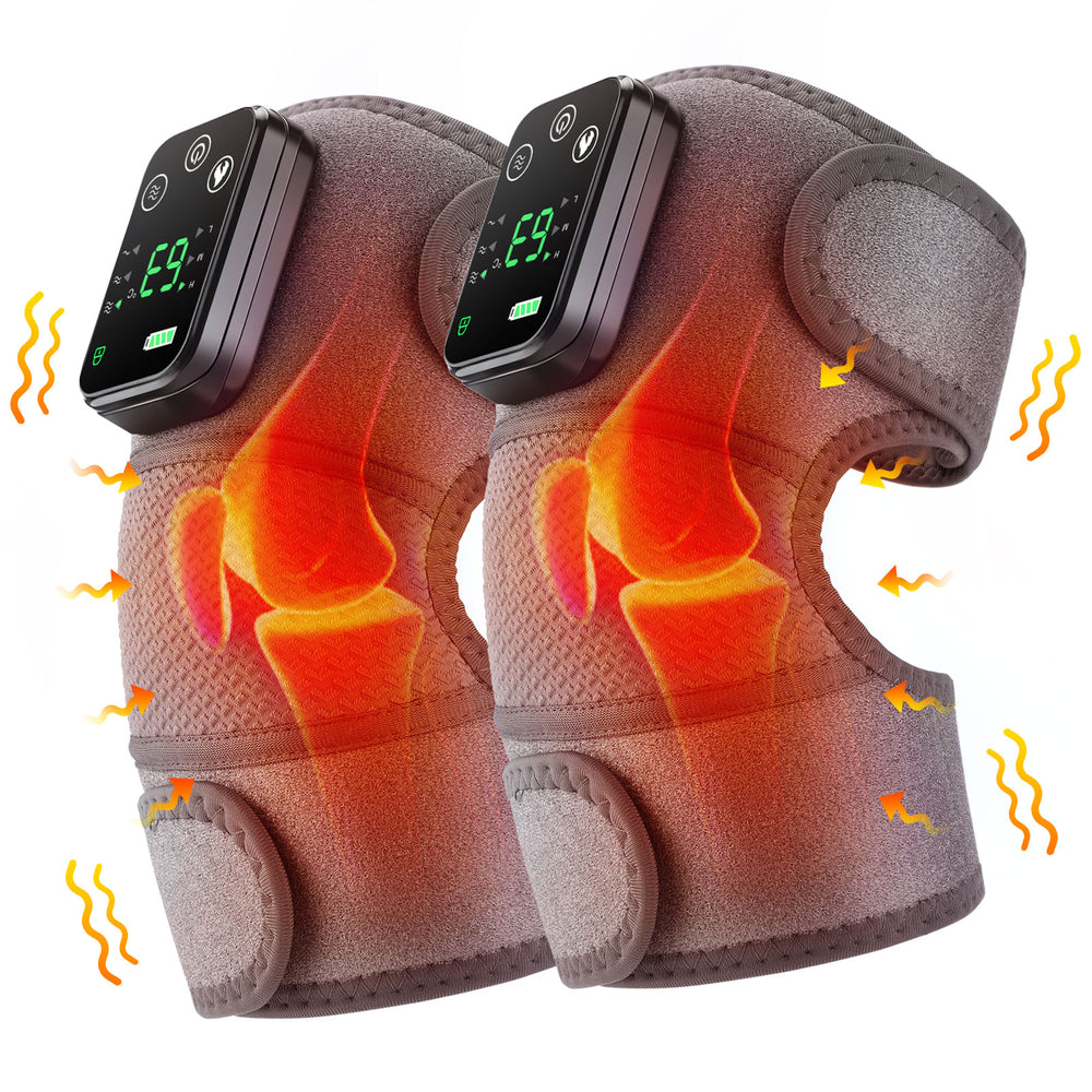 Premium USB Electric Heating Kneepads & Shoulder Massager | 3-in-1 Adjustable Heated Brace with Three Heat Levels & Vibration