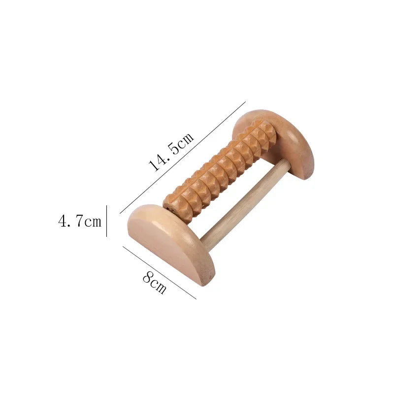 Premium Wooden Foot Massager Roller for Stress Relief & Plantar Fasciitis Pain Relief, Portable Acupressure Dual Massage 