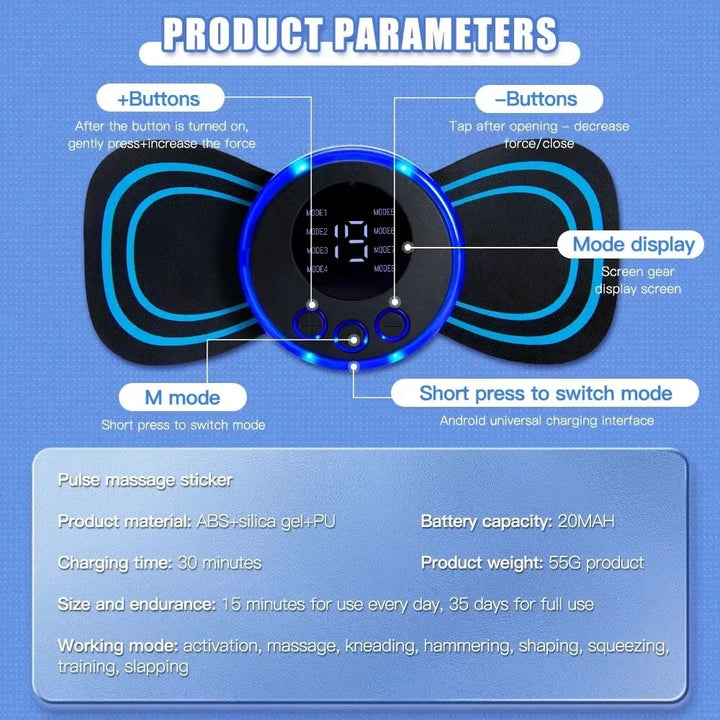 Premium Electric Microfluidic Massager for Full Body - 8 Modes & 19 Strength Levels, Deep Tissue Massage for Neck, Shoulder 
