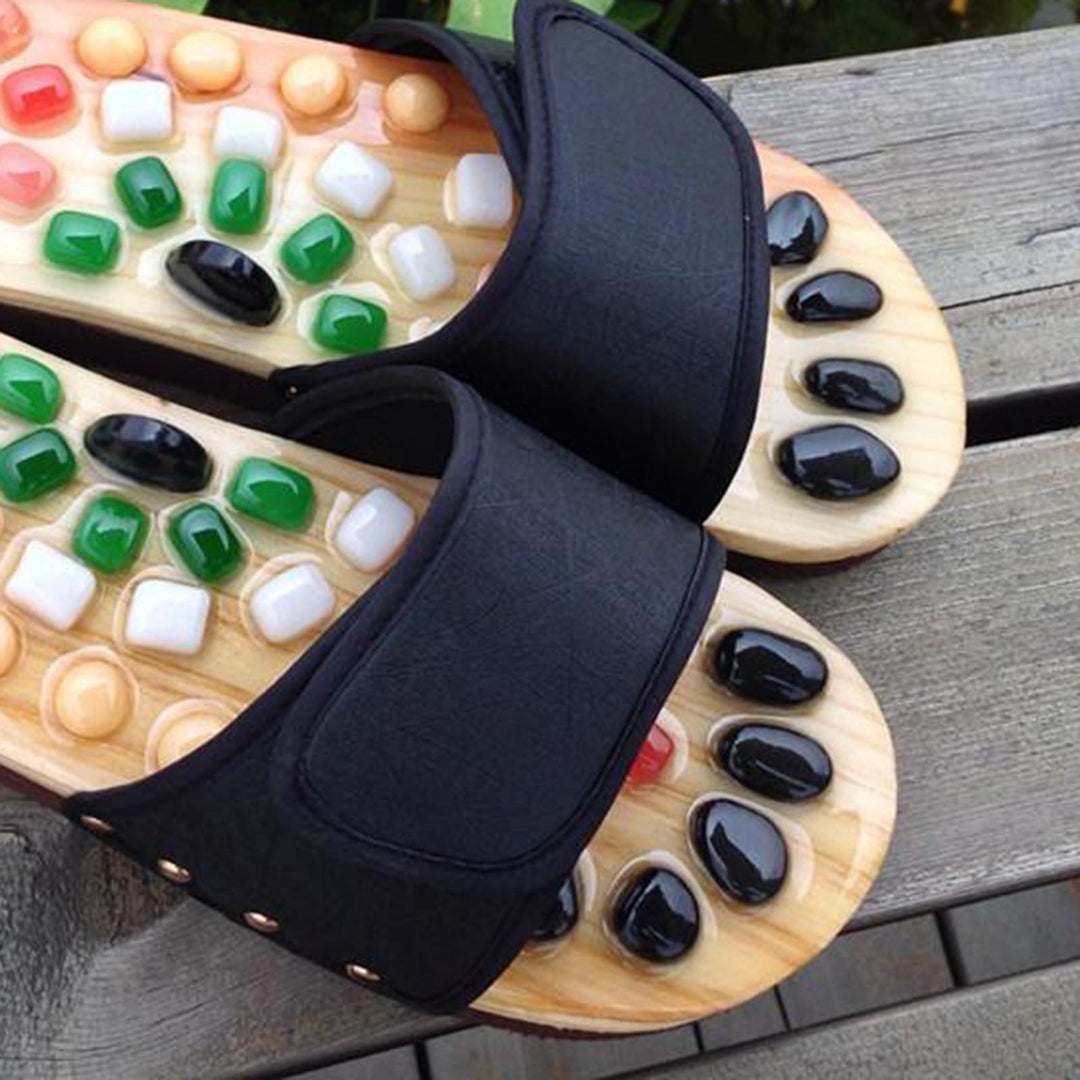 Premium Reflexology Foot Massager Sandals - Adjustable Acupressure Slippers for Stress Relief and Comfort - Non-Slip EVA