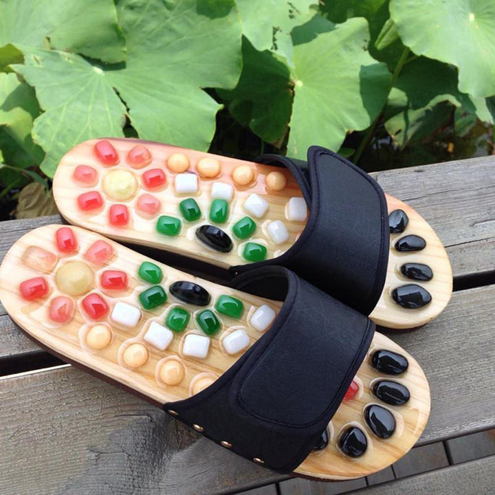 Premium Reflexology Foot Massager Sandals - Adjustable Acupressure Slippers for Stress Relief and Comfort - Non-Slip EVA