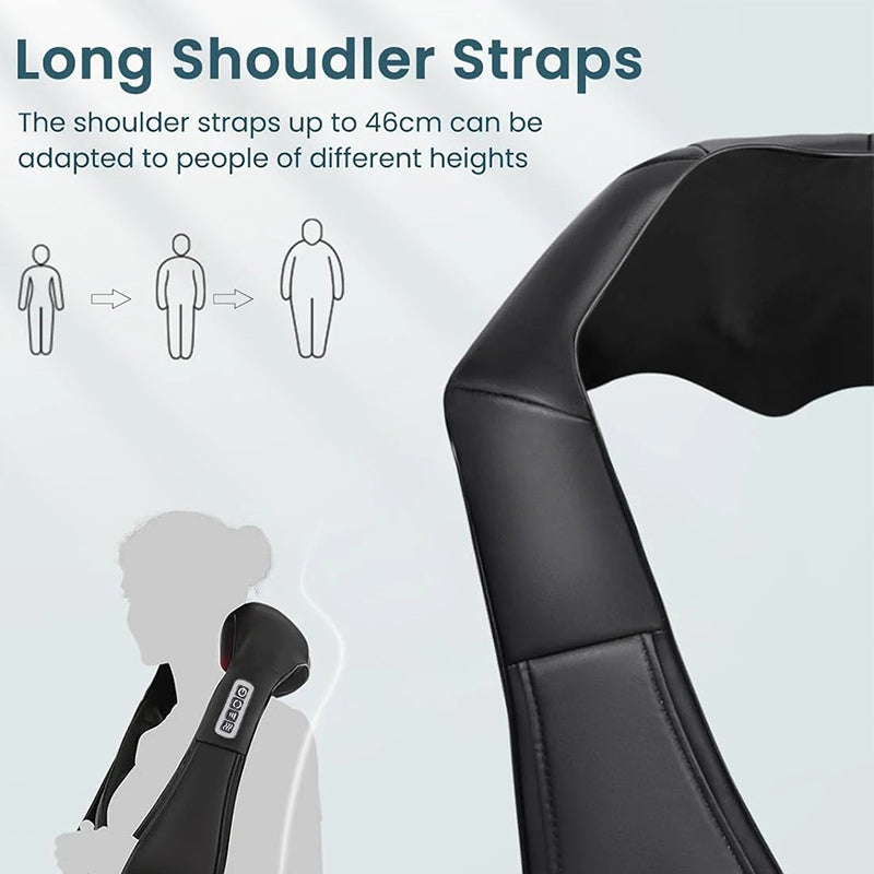 Luxury Shiatsu Neck, Back & Shoulder Massager with Heat, 4D Deep Kneading for Full Body Muscle Relief, Electric Massage Pillow for Legs & Tissue Stress - StrengthXPhysiotherapy