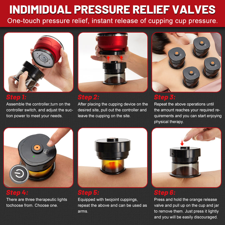 Premium 8-Cup Electric Cupping Massager – Gua Sha, Vacuum Suction, EMS, Anti-Cellulite Therapy