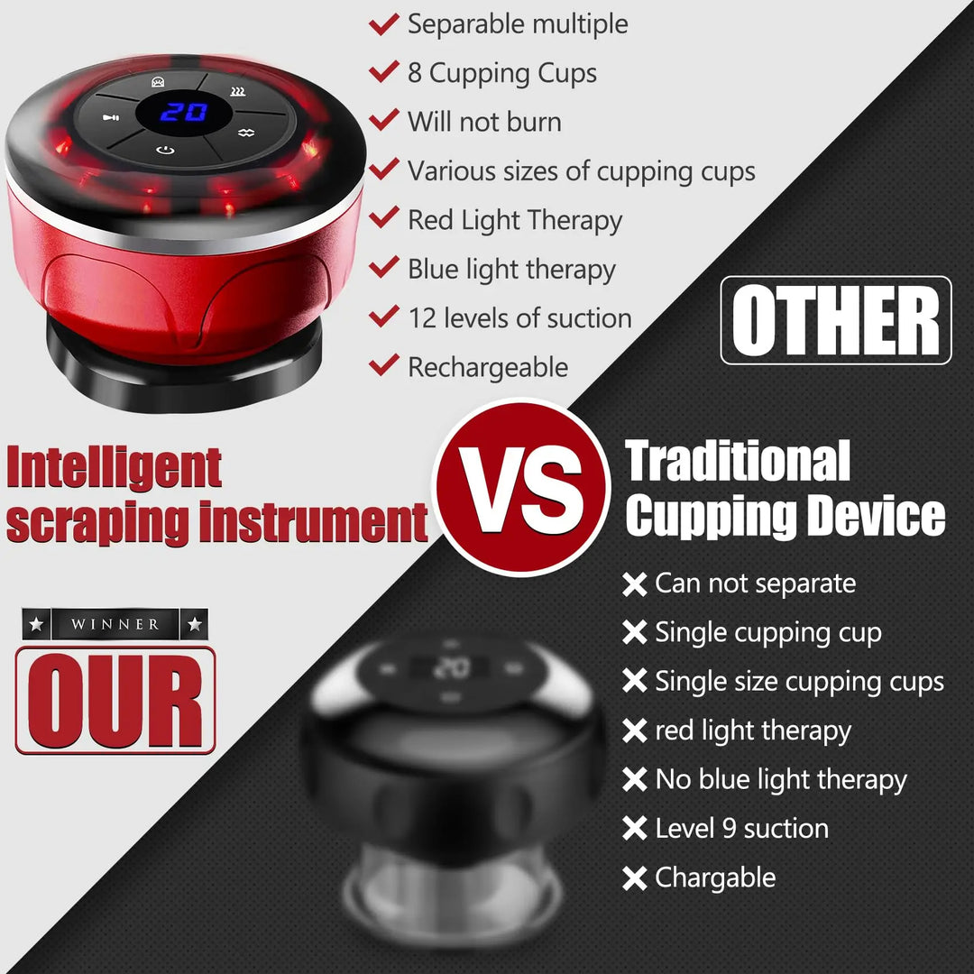 Premium 8-Cup Electric Cupping Massager – Gua Sha, Vacuum Suction, EMS, Anti-Cellulite Therapy