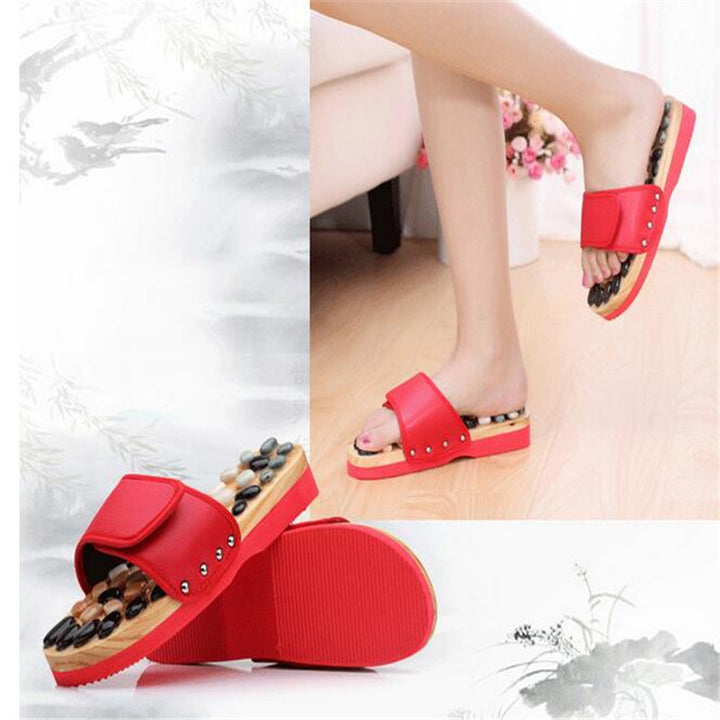 Premium Acupressure Massage Slippers – Natural Stone Foot Massage Shoes for Reflexology – Stimulate Pressure Points, Boost 