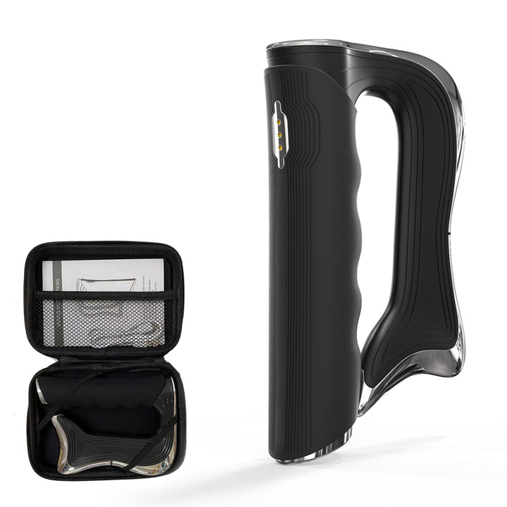 Premium Electric Fascia Massager with NMES Muscle Stimulation, Gua Sha Scraping Tool for Lymphatic Drainage & Pain Relief, 