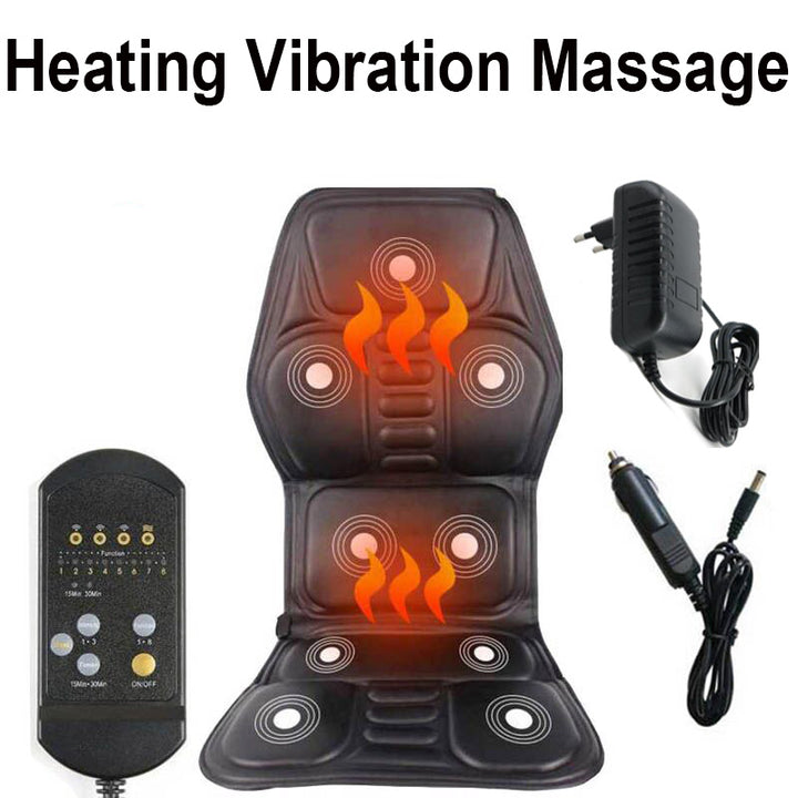 Premium Electric Massage Chair Cushion with Heating & Vibrator – 5-9 Vibration Zones, Adjustable Intensity & Temperature, 