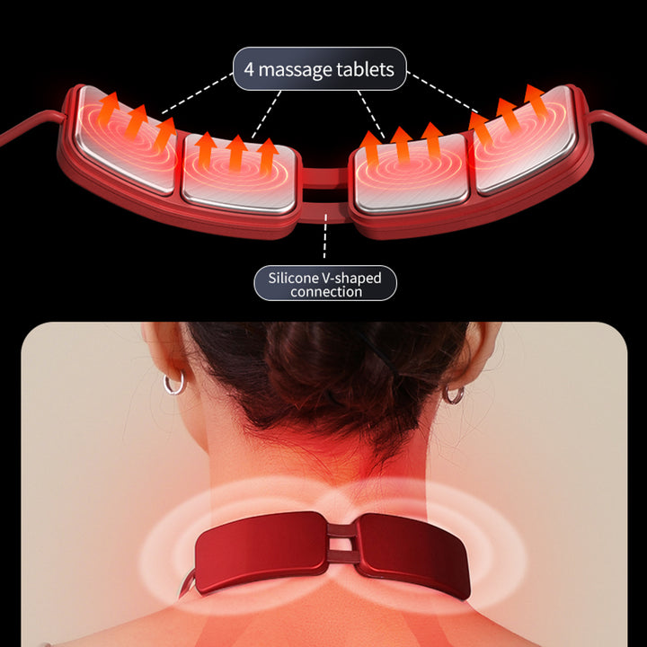 Premium Electric Neck Massager with Smart TENS+EMS Pulse, 6 Modes & 19 Intensity Levels, Lightweight Cervical Spine Relief
