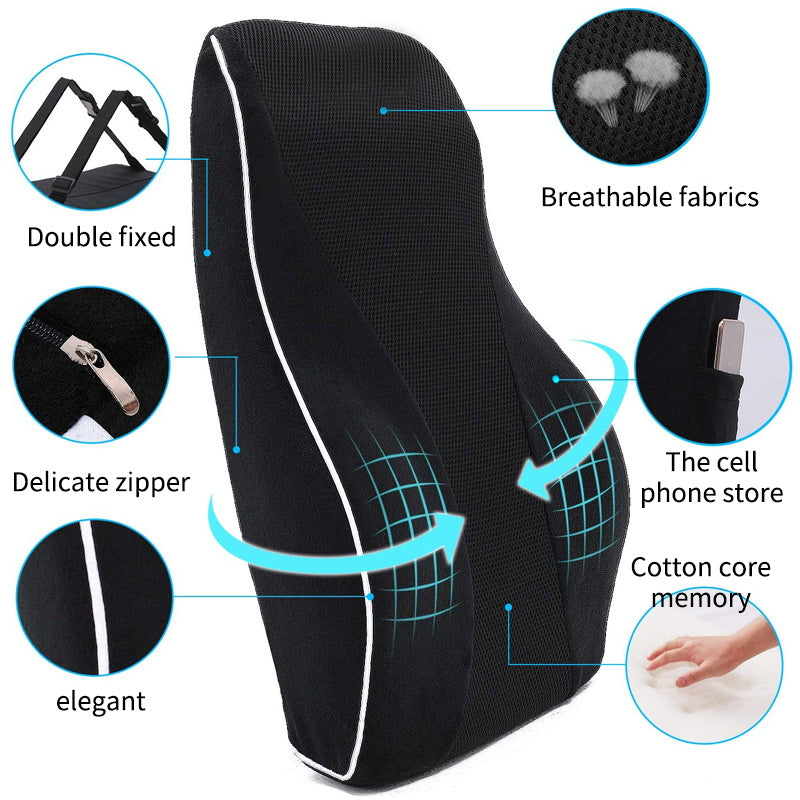 Premium Memory Foam Car Seat Cushion – Non-Slip Support for Office & Gaming Chairs, Soft Lumbar & Waist Comfort