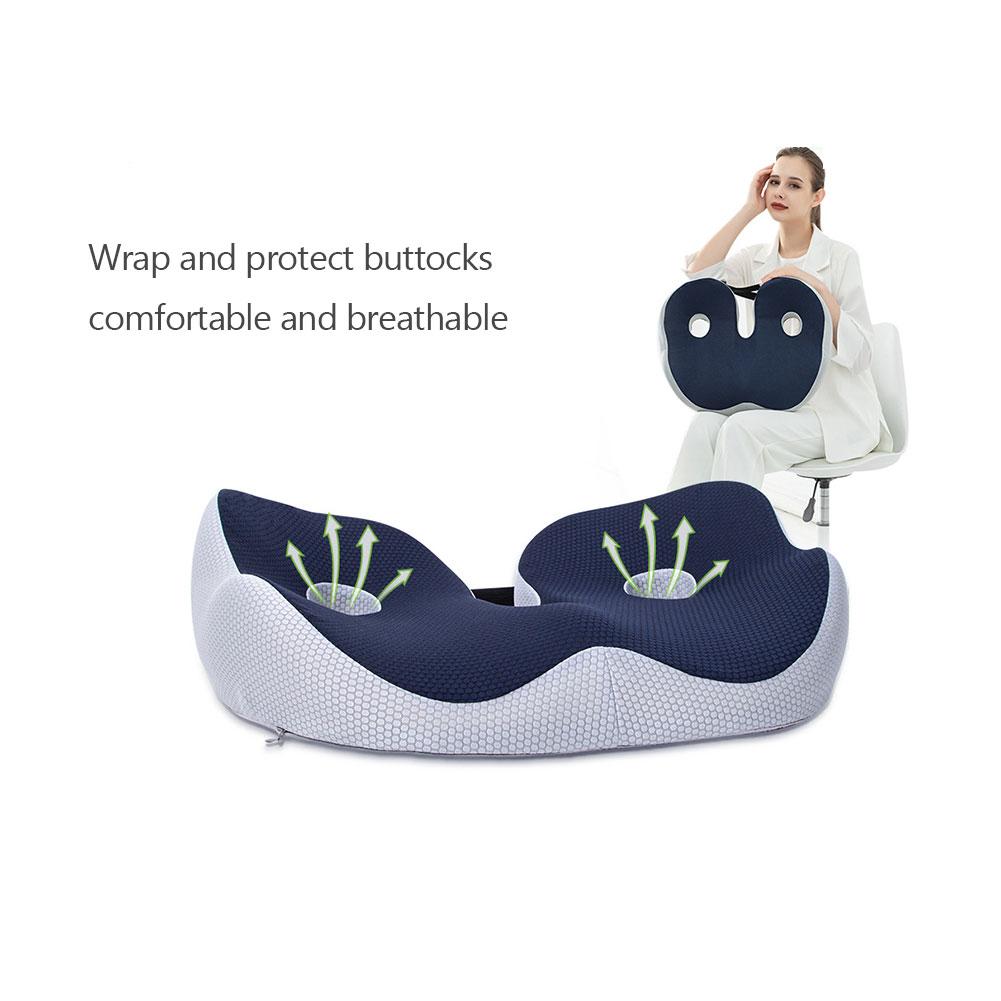 Premium Memory Foam Sit Bone Relief Cushion – Ergonomic Washable Seat Cushion for Pressure Relief, Breathable Comfort, Long 