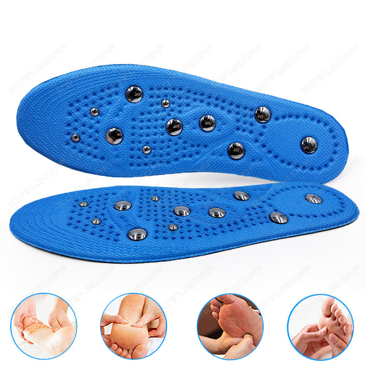 Premium Magnetic Therapy Insoles for Foot Acupressure - Soft Sports Cushion Inserts, Sweat-Absorbing & Deodorant, Unisex 