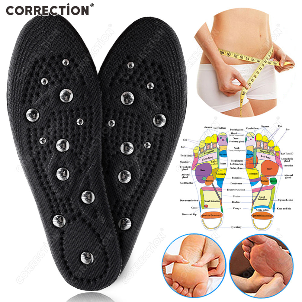 Premium Magnetic Therapy Insoles for Foot Acupressure - Soft Sports Cushion Inserts, Sweat-Absorbing & Deodorant, Unisex 