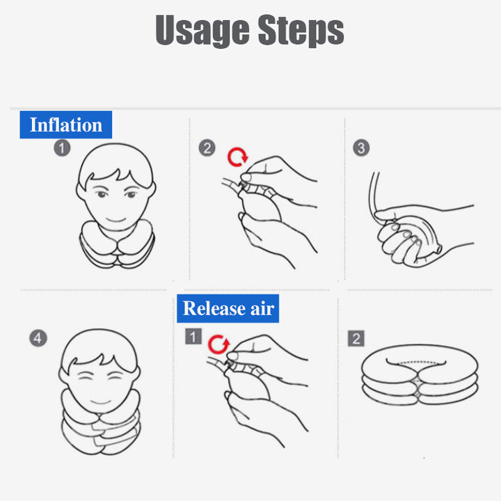 High-Quality Inflatable Neck Collar Pillow for Cervical Traction & Posture Correction, Orthopedic Pain Relief for Neck,
