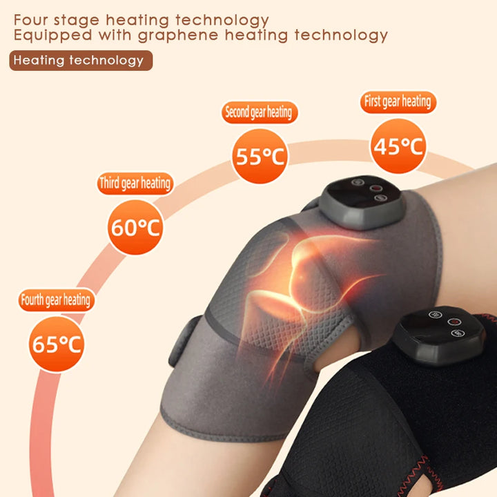 Premium Electric Heating Knee Massager | Intelligent Warm Compress for Joint Protection | Adjustable 45°C-65°C | 3-Second 