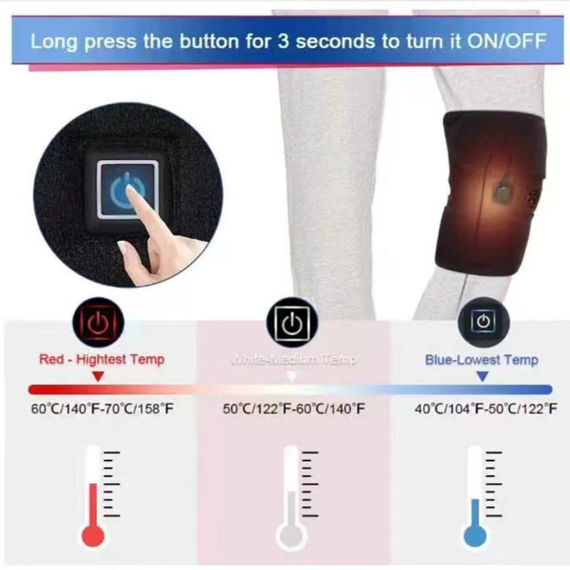 Premium Electric Heating Knee Protection – Adjustable Knee Joint Care Tool with 3 Temperature Levels and One-Click Control 