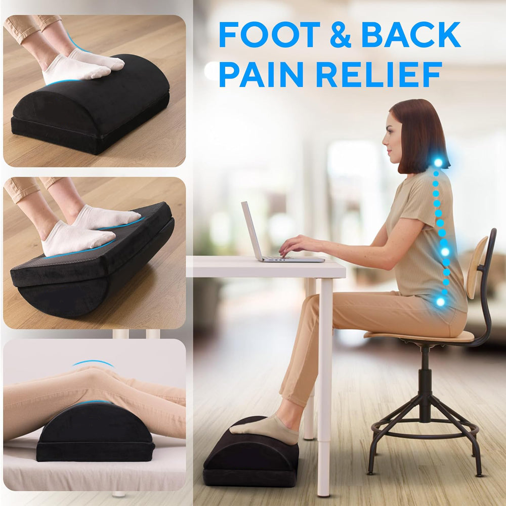 Premium Ergonomic Foot Rest for Under Desk, Office Foot Stool for Comfort and Support, Anti-Slip Footrest Pillow for Work, 