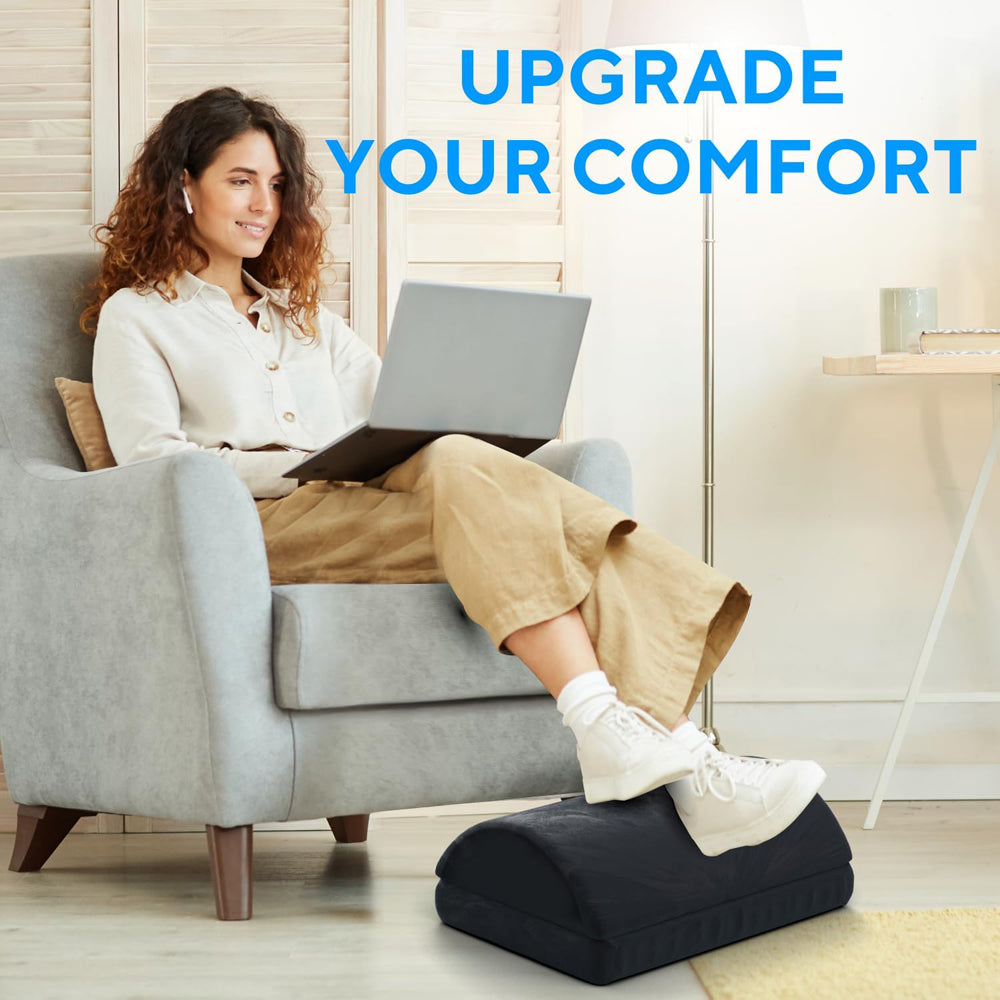 Premium Ergonomic Foot Rest for Under Desk, Office Foot Stool for Comfort and Support, Anti-Slip Footrest Pillow for Work, 