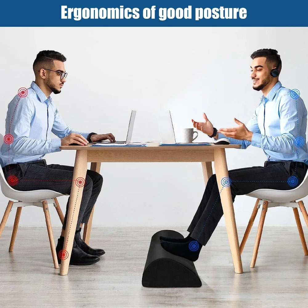 Premium Ergonomic Foot Rest for Under Desk, Office Foot Stool for Comfort and Support, Anti-Slip Footrest Pillow for Work, 