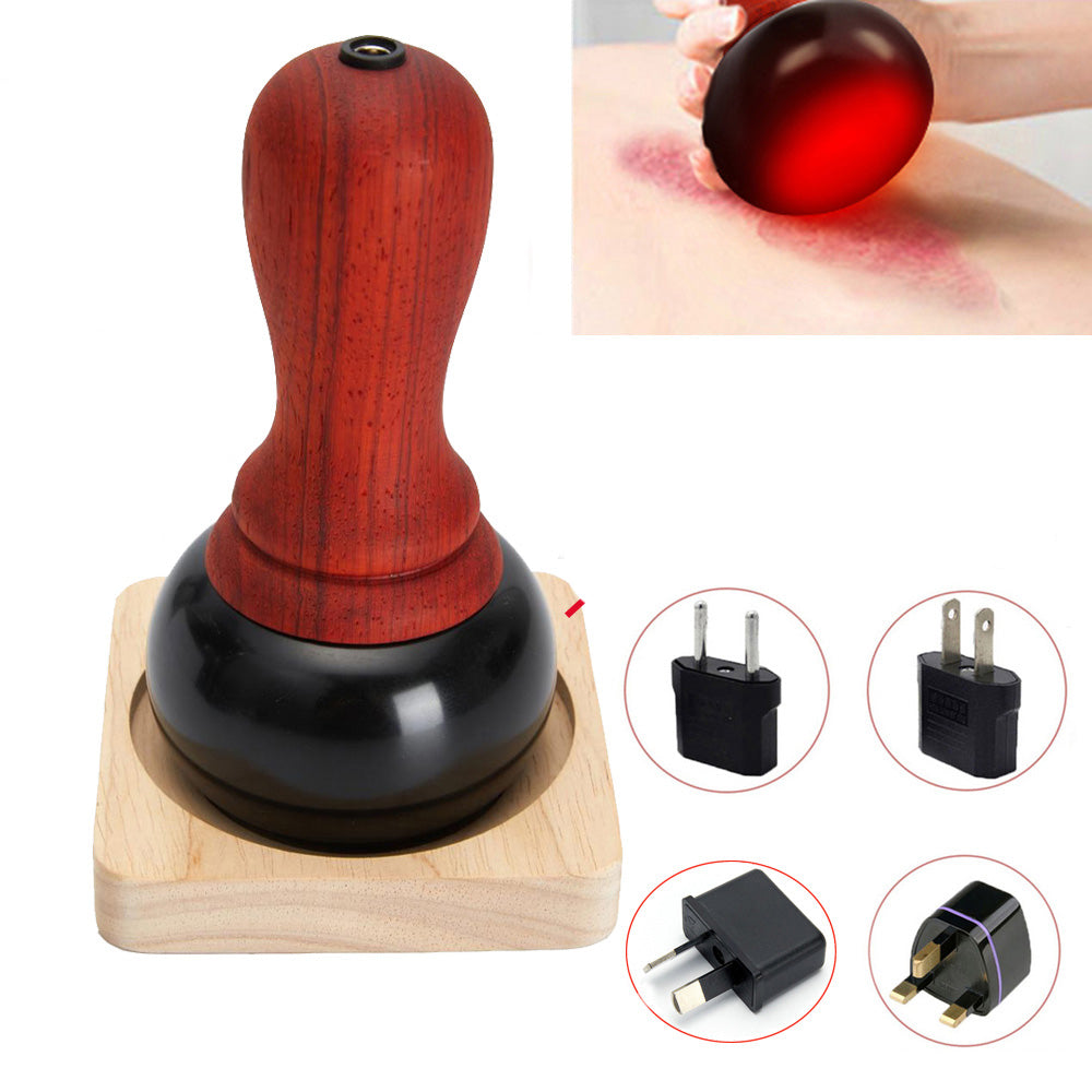 Premium Hot Stone Electric Gua Sha Massager for Skin Lift & Muscle Relaxation – Natural Bianstone, 5 Temperature Settings, 