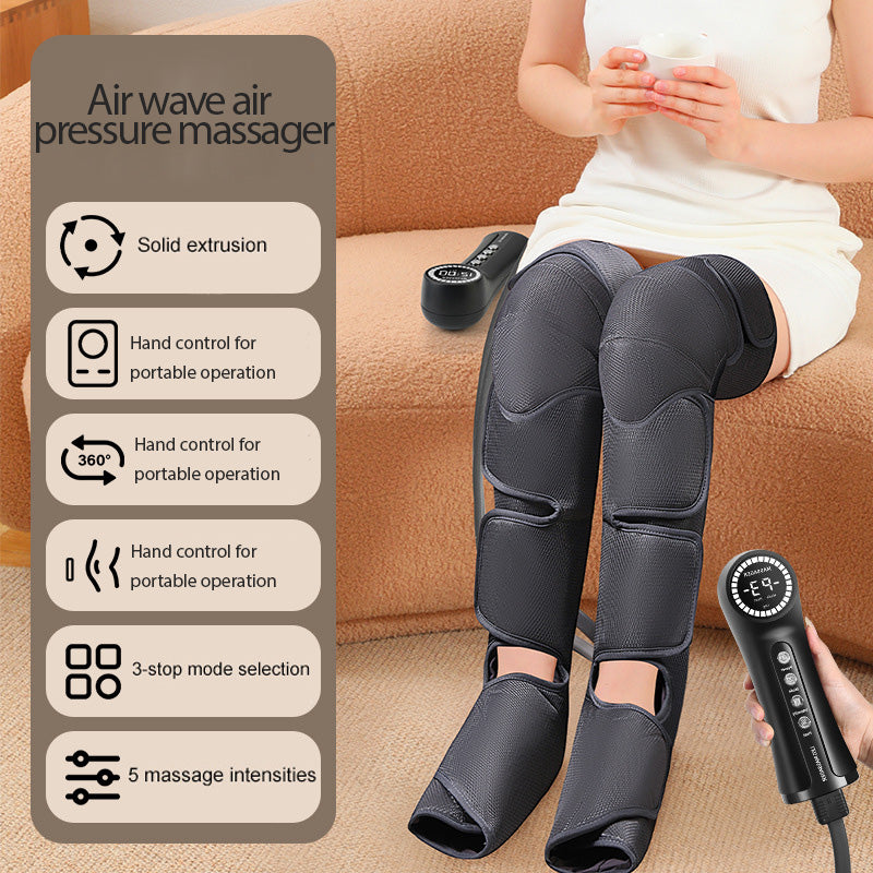 Luxury Air Wave Leg Massager with Infrared Heat & Air Pressure Technology for Thigh, Knee, and Calf Relief – 5 Intensity 