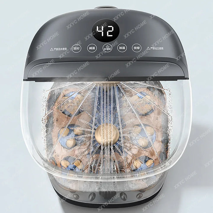 Luxury Foot Spa Bath Massager with Heat & Bubbles, Digital Temperature Control, Motorized Rollers, Adjustable Time Pedicure 