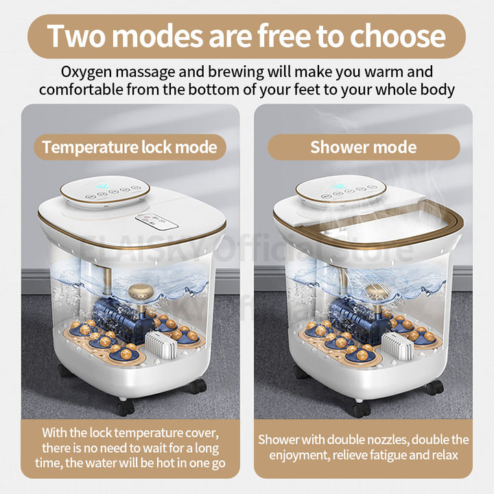 Luxury Foot Spa Bath Massager with Heat & Bubbles, Digital Temperature Control, Motorized Rollers, Adjustable Time Pedicure 