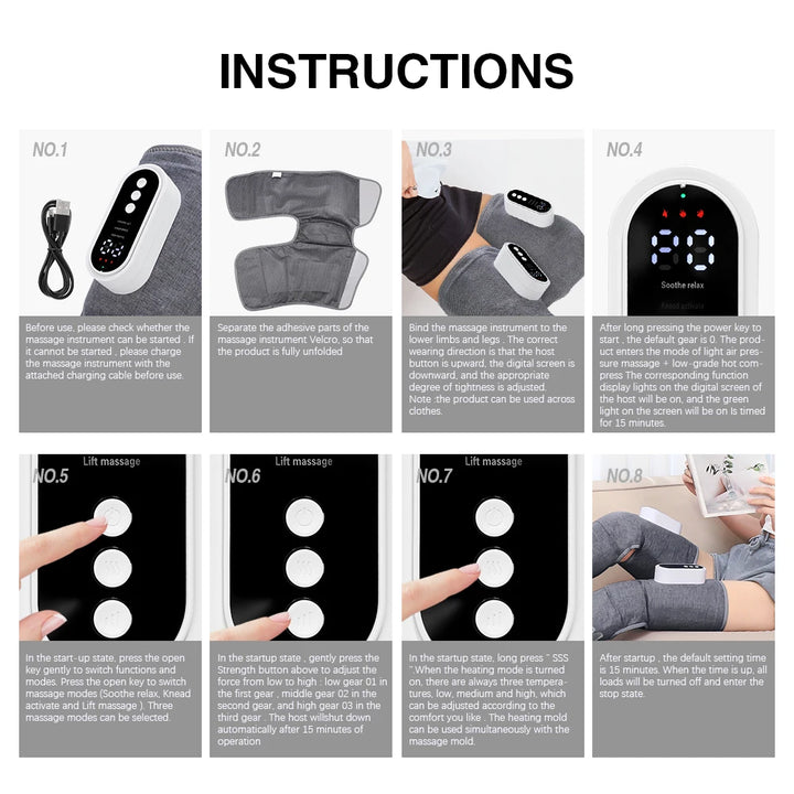 Premium Electric 360° Full Cover Leg Massager with Hot Compress & Vibration - Muscle Relaxation, Fatigue Relief, Adjustable