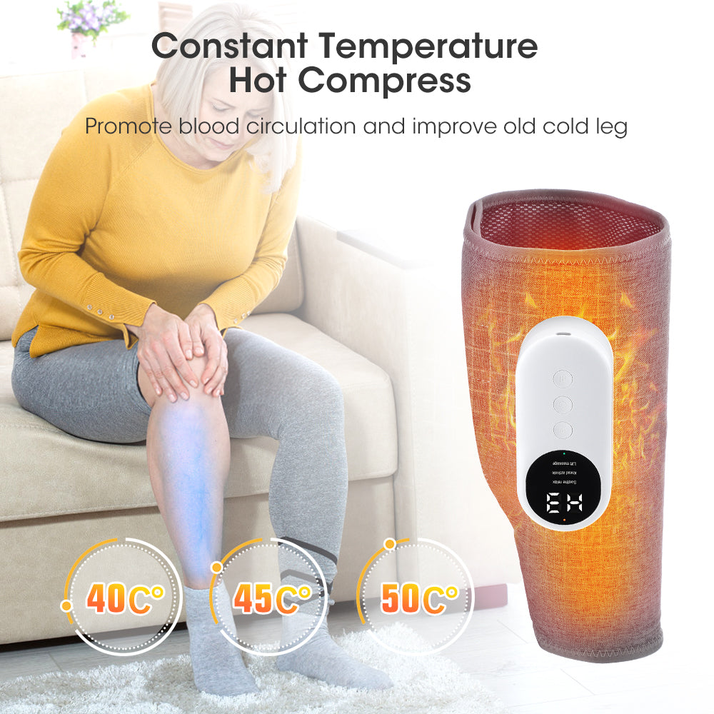 Premium Electric Leg Massager - 360° Air Compression Calf & Thigh Massager with Heat, Three Massage Modes, and Long-Lasting 