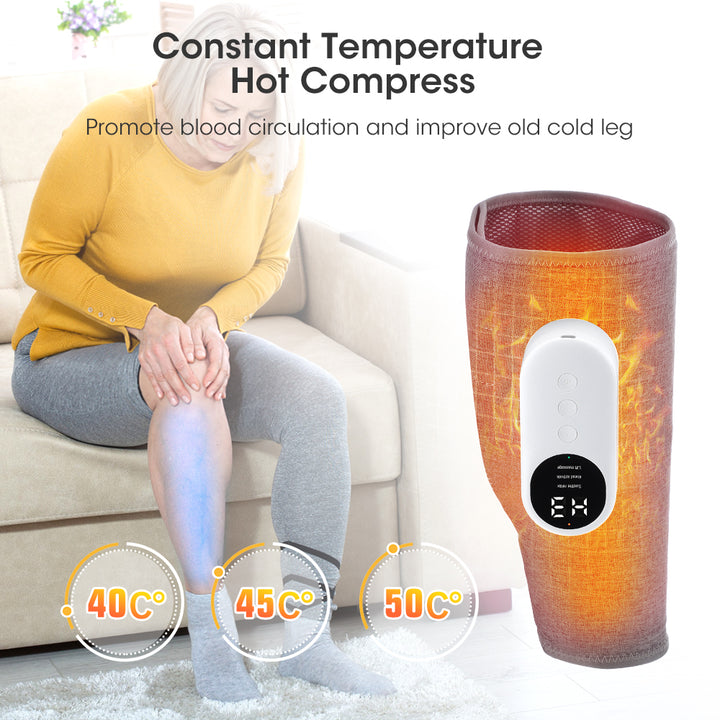 Premium Electric Leg Massager - 360° Air Compression Calf & Thigh Massager with Heat, Three Massage Modes, and Long-Lasting 
