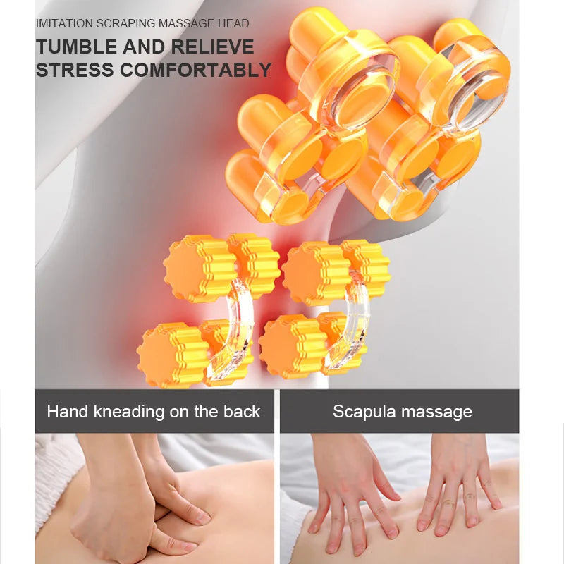 Premium Shiatsu Neck and Back Massager Pillow – Electric Cushion with Infrared Heat, Deep Tissue Kneading, 3 Adjustable Gears