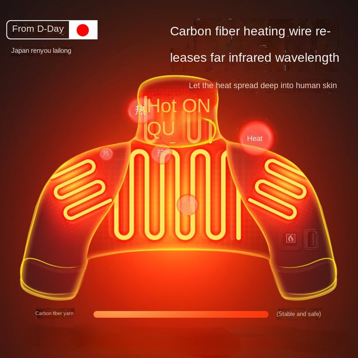 Premium Electrically Heated Shoulder Protector for Cervical Vertebra Warmer, Massage Therapy Cuff for Shoulder Soreness 