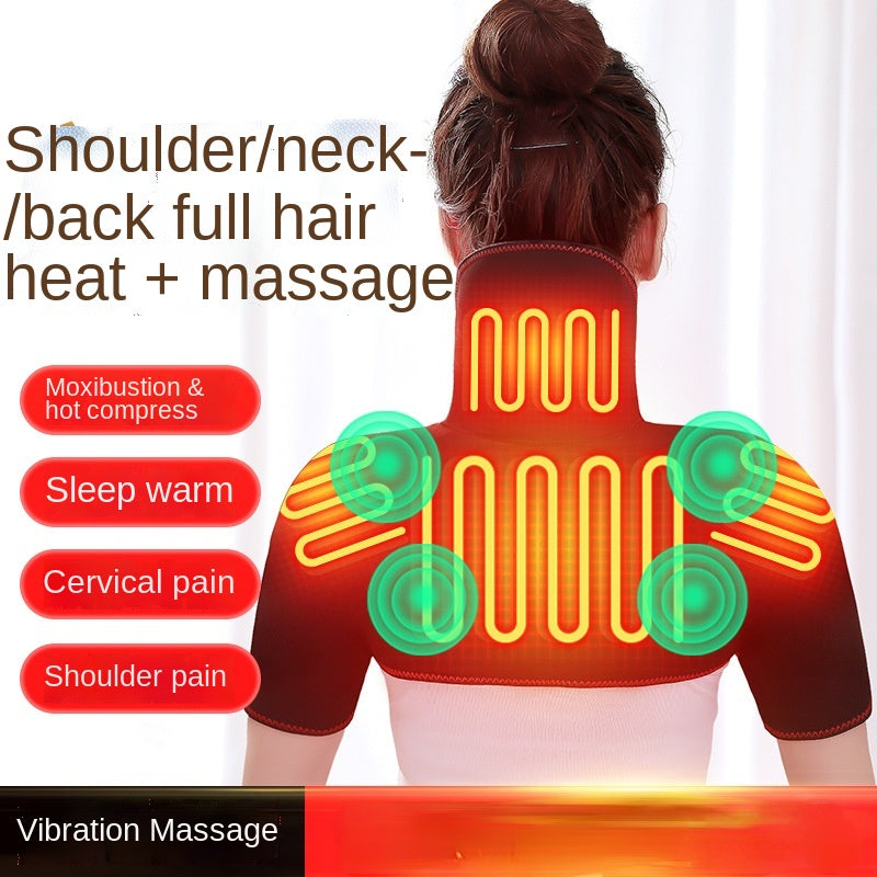 Premium Electrically Heated Shoulder Protector for Cervical Vertebra Warmer, Massage Therapy Cuff for Shoulder Soreness 