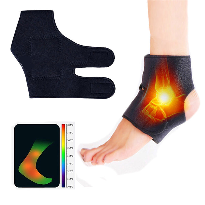 Premium Magnetic Therapy Ankle Brace with Tourmaline, Self-Heating Far Infrared Support, Adjustable Compression, Foot