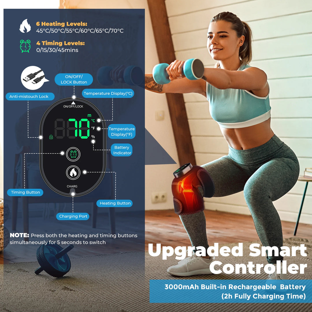 Premium USB Elbow Heating Pad for Arthritis Pain Relief - Thermal Therapy Massager with Adjustable Temperature (40-50°C) for 