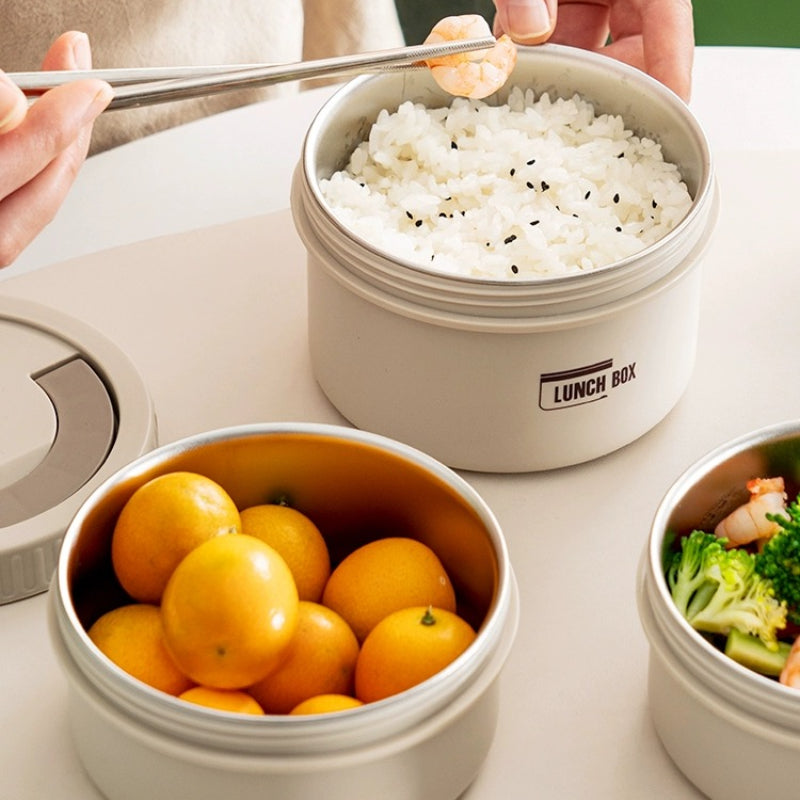 Premium Insulated Lunch Box Set – Portable Stackable Bento Box, Stainless Steel, Thermal Insulation, Keeps Food Warm or Cold,