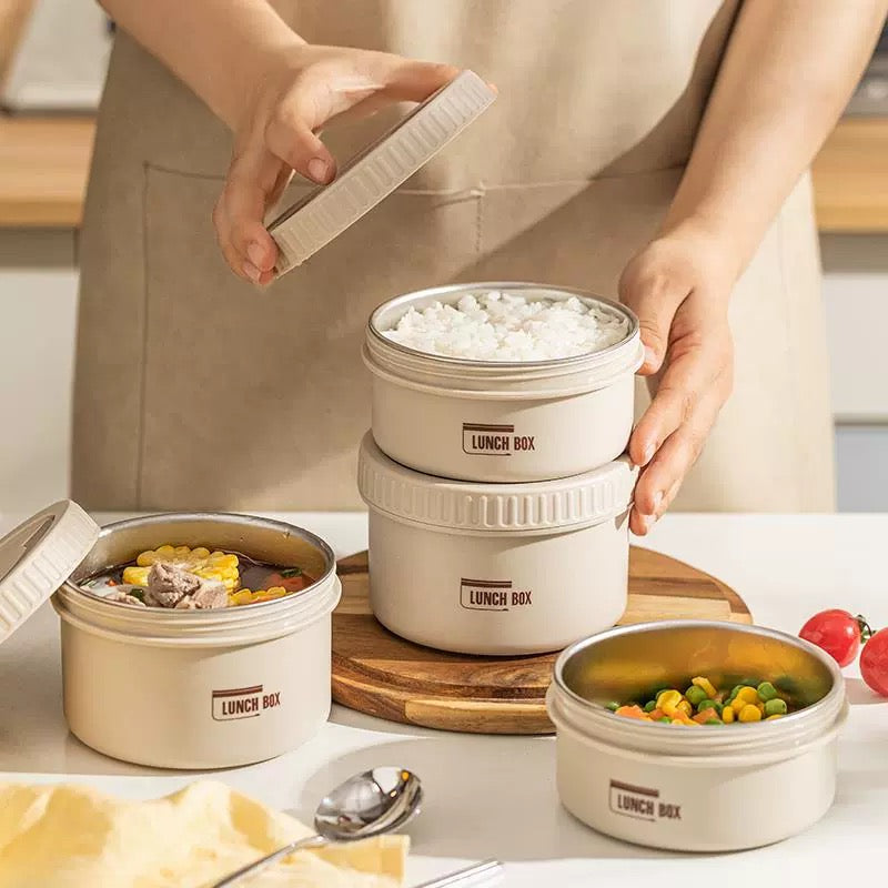 Premium Insulated Lunch Box Set – Portable Stackable Bento Box, Stainless Steel, Thermal Insulation, Keeps Food Warm or Cold,