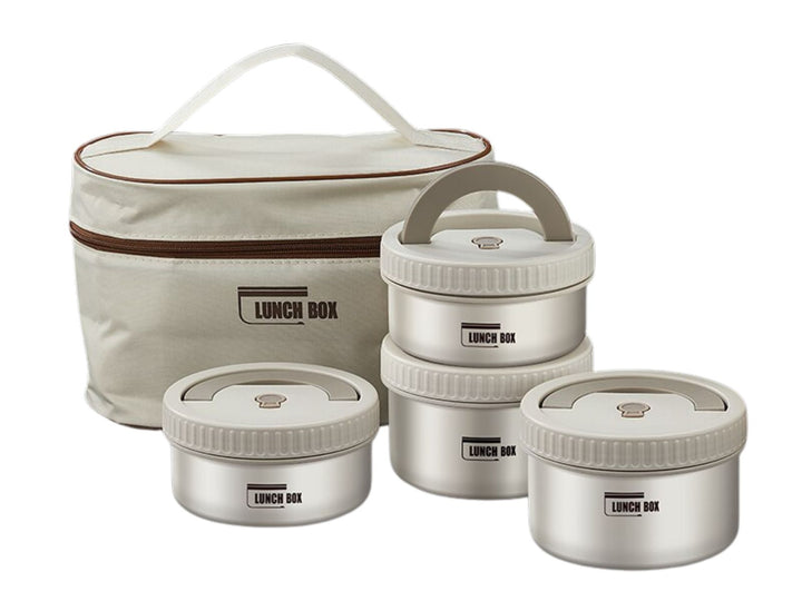 Premium Insulated Lunch Box Set – Portable Stackable Bento Box, Stainless Steel, Thermal Insulation, Keeps Food Warm or Cold,