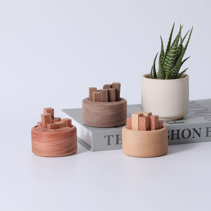 Luxury Essential Oil Wood Diffuser – Unique Wood Art Fireless Aroma Diffuser, Beech/Black Walnut Aromatherapy Ornament for 