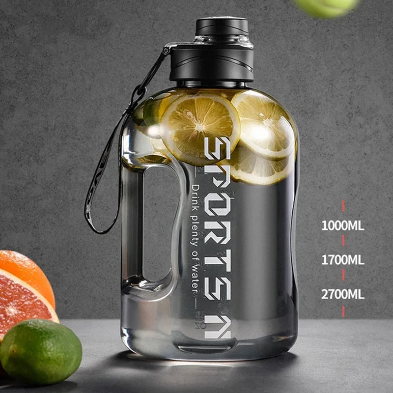 Premium Large Capacity 1.7L/2.7L Sports Water Bottle - Portable Fitness Cup for Gym, Cycling, Camping, BPA-Free Tritan