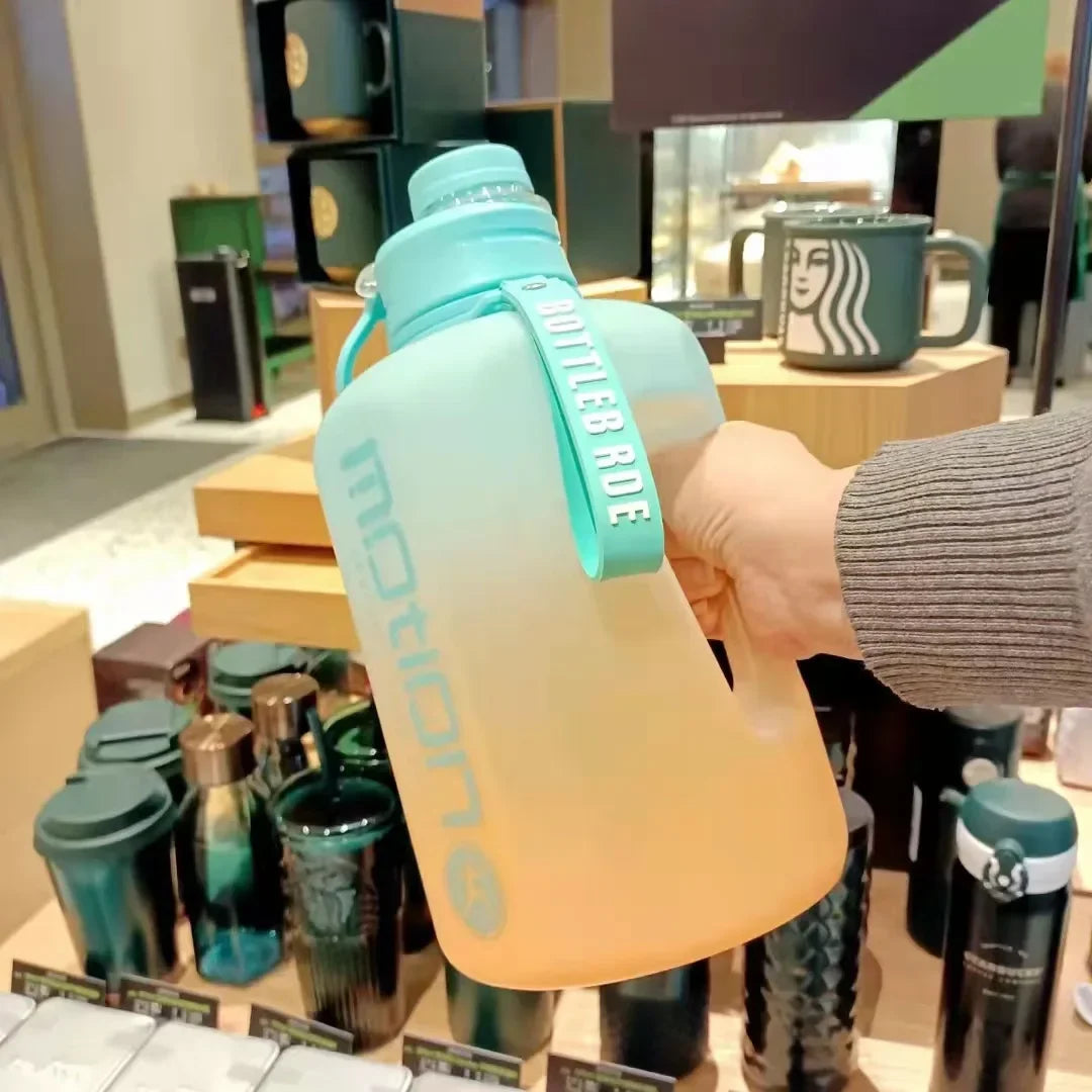 Premium 2.2L Large Capacity Sports Water Bottle – BPA-Free, Gradient Plastic, Portable Kettle with Straw, Leak-Proof, Ideal 