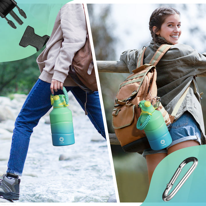 Premium 1.9L Stainless Steel Thermos Bottle – Large Capacity Cold & Hot Vacuum Flask with Rope, Thermal Water Bottle for Gym,