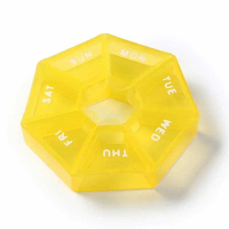 Premium Mini Portable Pill Organizer – Weekly Travel Tablet Holder, Compact 7-Day Storage Box for Pills, Vitamins, and  