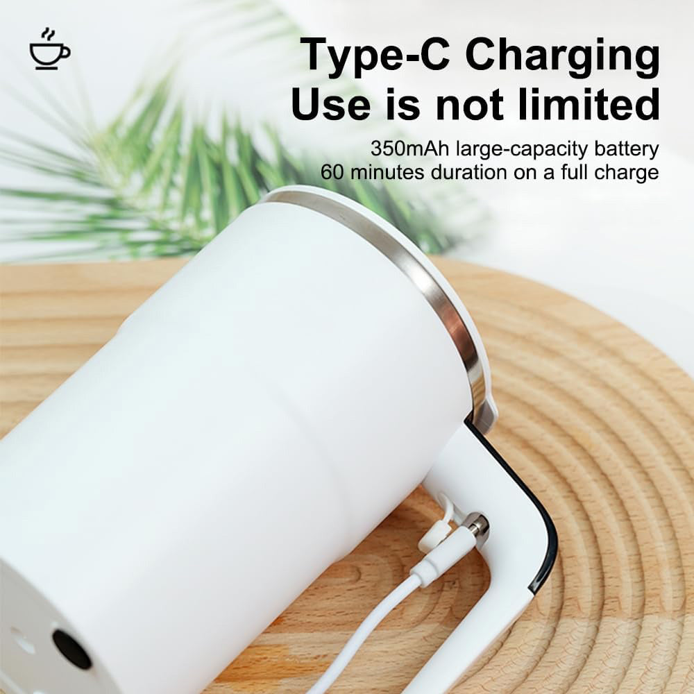 Premium Self Stirring Magnetic Mug – USB Rechargeable Smart Coffee & Tea Cup with LCD Temperature Display – Automatic 