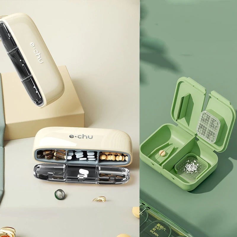 Premium Portable Pill Organizer – 3 Times A Day Medicine Box, Travel-Friendly, Compact Design with Waterproof Seal, Food