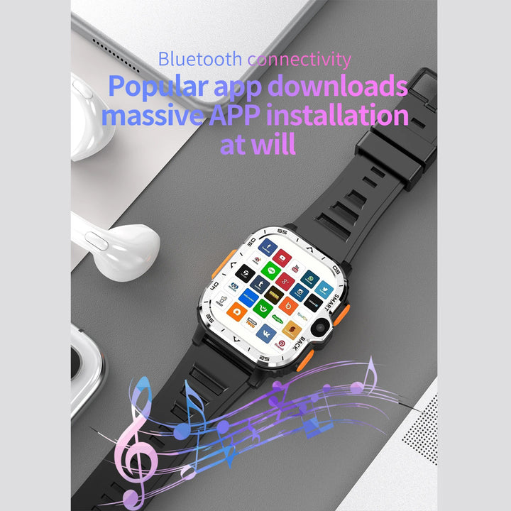 Premium 4G Android Smartwatch for Men – 2.03" HD Dual Camera, GPS, 64GB ROM, NFC, Wi-Fi, Bluetooth, Heart Rate Monitoring, Step Counter, SIM Card Support - StrengthXPhysiotherapy