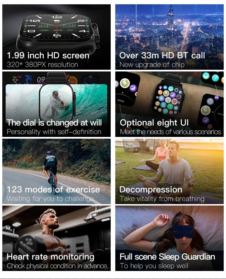 Luxury Smartwatch for Men & Women – 49mm Bluetooth GPS Tracker, NFC, Music Control, Wireless Charging, High-End Fitness Watch – Health Monitoring - StrengthXPhysiotherapy